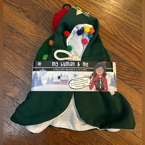 Christmas Cat Cape & Human Beanie
